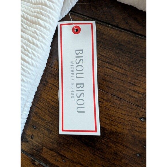 NWT Bisou Bisou L White Cold Shoulder Blazer Cardigan Jacket Textured Knit - Picture 4 of 11